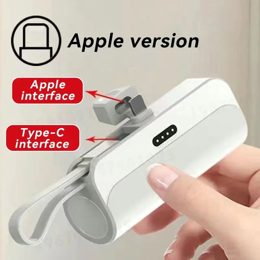 10000mAh Power Bank 2 IN 1 Fast Mobile Phone Charger External Battery Mini Power Bank Plug Play Type-C For iPhone Samsung Xiaomi