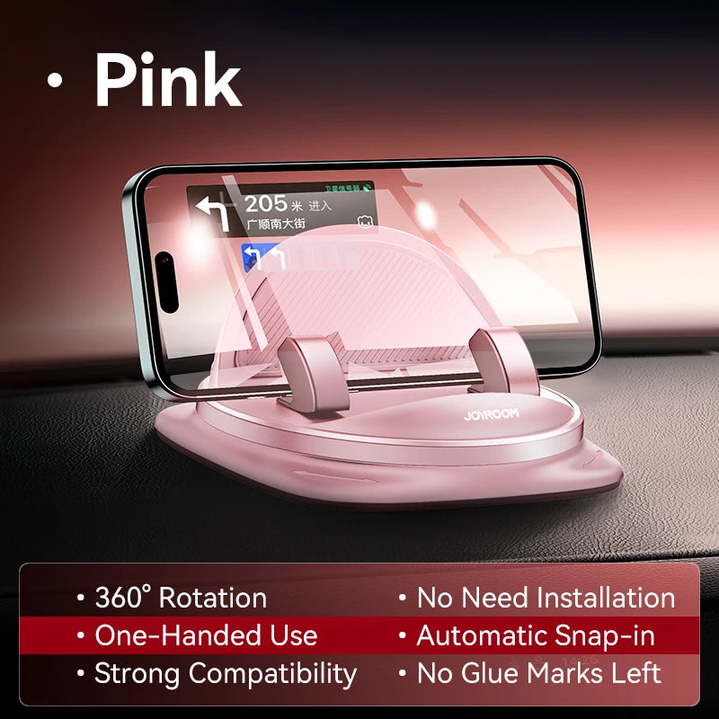 Joyroom Universal Car Phone Holder 360° Rotation One-Handed Operation Phone Holder Silicone Dashboard Phone Mount For Car Use